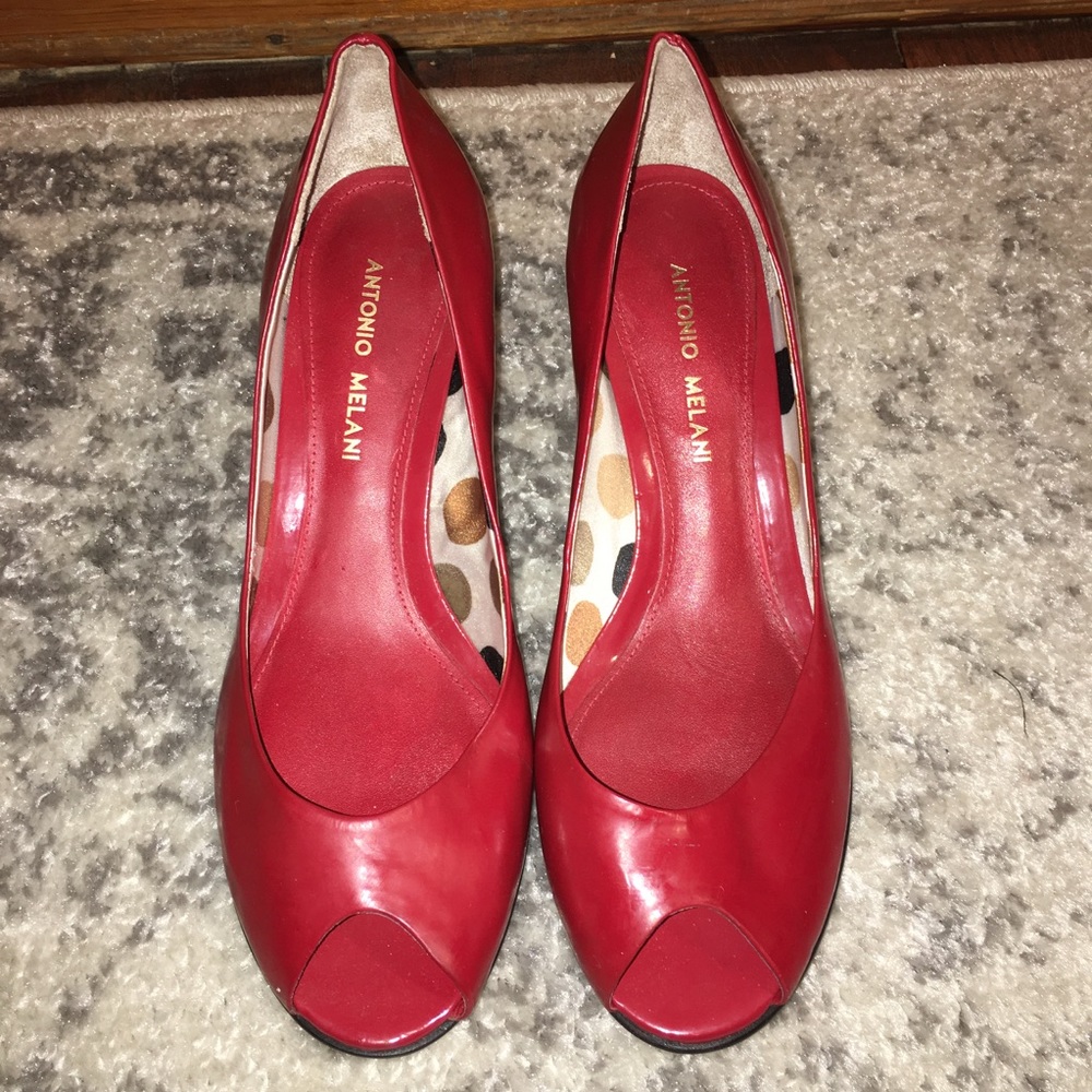 Antonio Melanie red peep toe heel